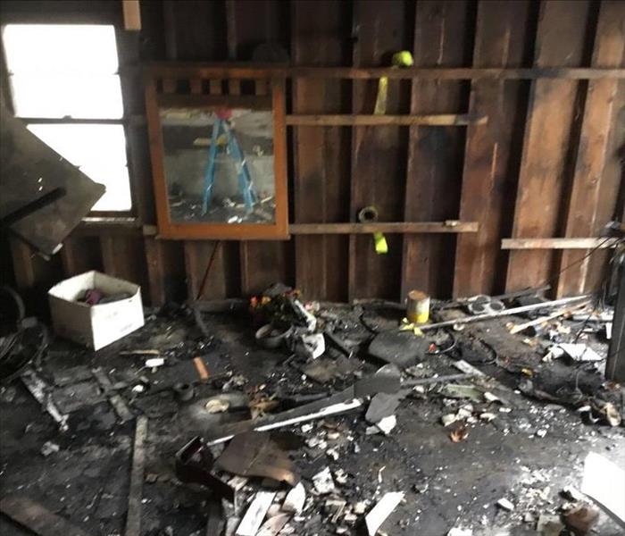 The inside of a house after a fire destroyed it