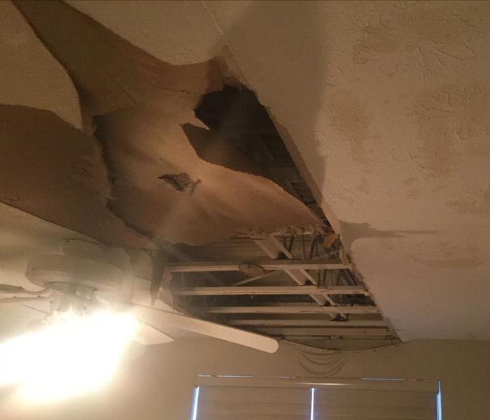 Ceiling falling in due to damage in Barberton/Norton. 