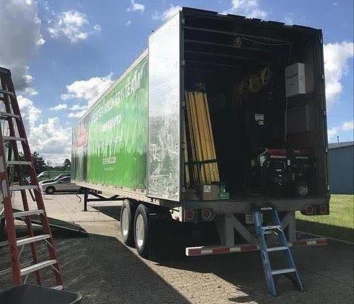 A SERVPRO Truck being loaded up in Barberton or Norton